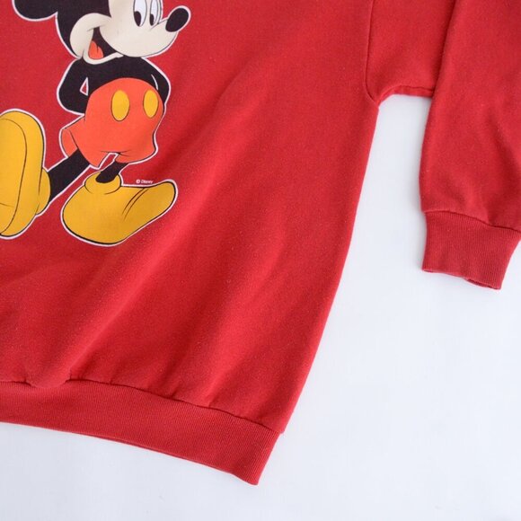 Vintage Tultex Red Mickey Mouse Michigan Crew Neck Sweater Large Made In USA - Picture 6 of 9